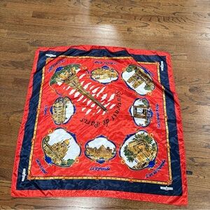 J Mico Sancho Paris Registered Red Design Scarf 34x 34 xx1055